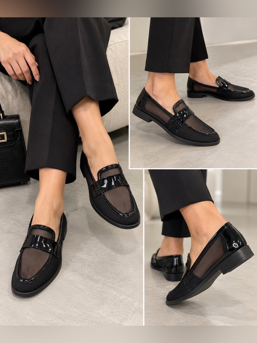 Black womens Penny Loafers